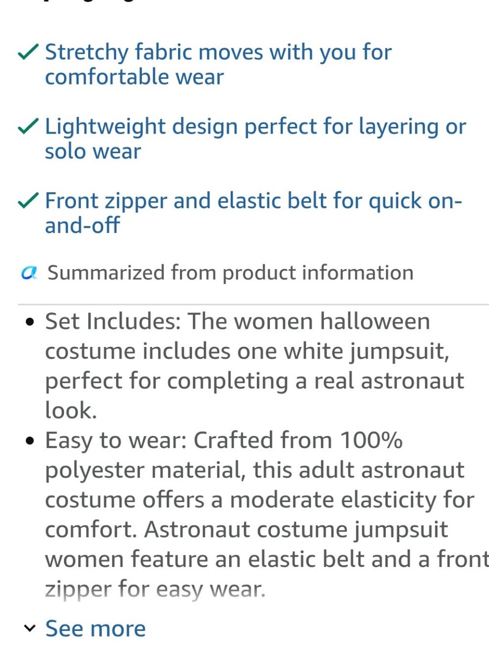 Astronaut Women's Jumpsuit Astronaut Space Costume Large New - Picture 6 of 8